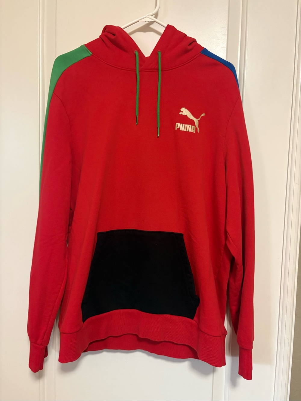 🔴⚫️PUMA Red Colorblock Men's Hoodie XL